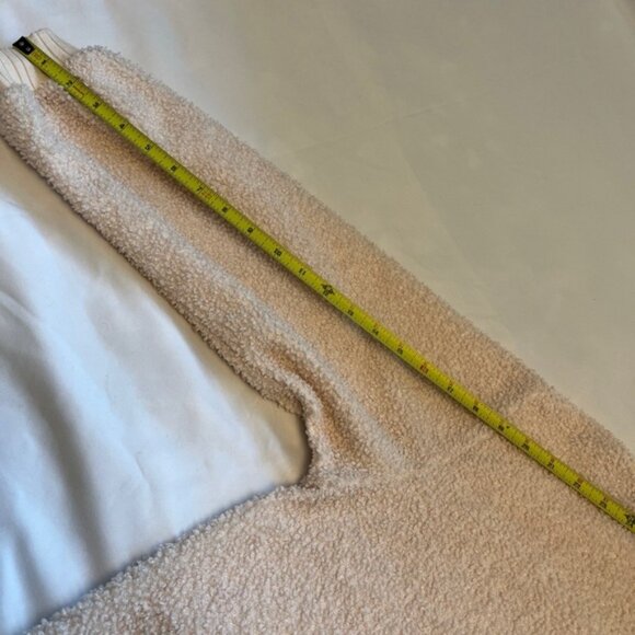 ANTHROPOLOGIE PORRIDGE Cream Brynn Sherpa Pullover Sweater Relax Fit Fuzzy Cozy - Picture 10 of 13